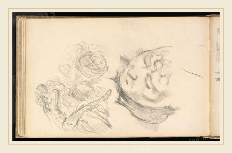 Paul Cézanne, Studies Including Madame Cézanne, French, 1839-1906, 1884-1887, graphite on wove paper