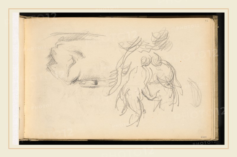 Paul Cézanne, Women Bathers and a Roll of Paper, French, 1839-1906, 1882-1885, graphite on wove paper