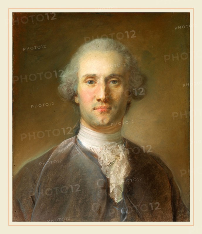 Jean-Baptiste Perronneau, Portrait of a Man, French, 1715-1783, c. 1757, pastel on blue laid paper, mounted on board