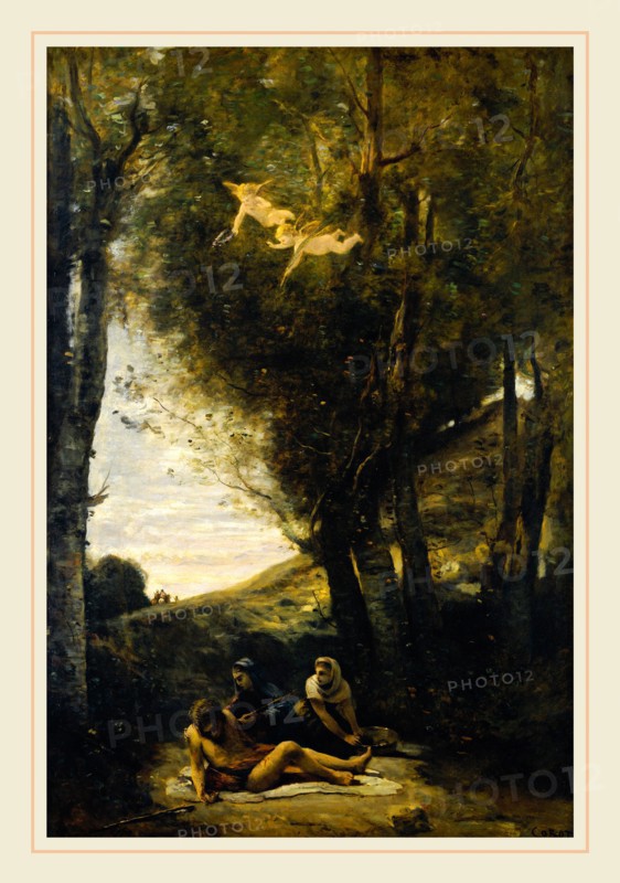 Jean-Baptiste-Camille Corot, Saint Sebastian Succored by the Holy Women, French, 1796-1875, 1874, oil on canvas
