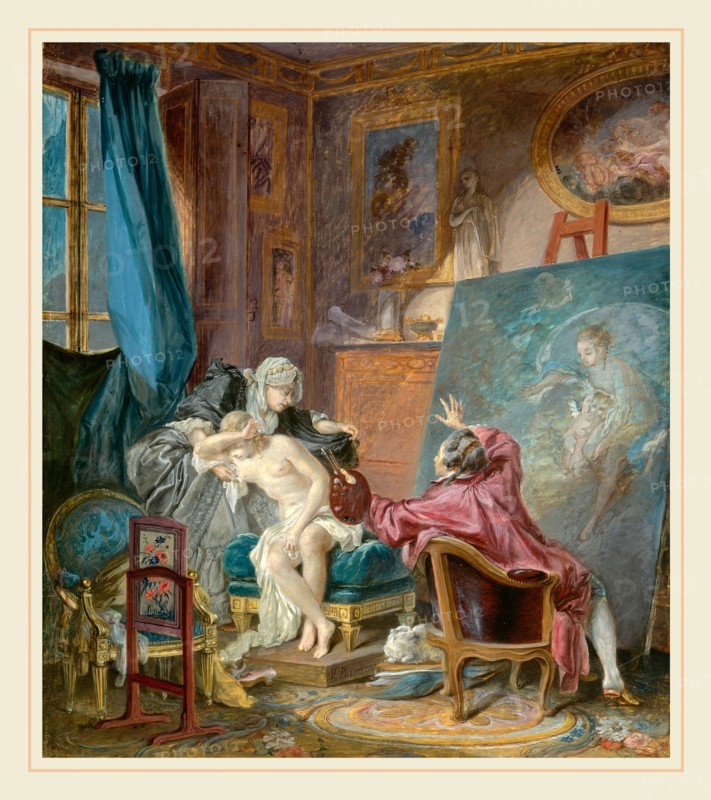 Pierre-Antoine Baudouin, The Honest Model, French, 1723-1769, 1769, gouache with touches of graphite on vellum