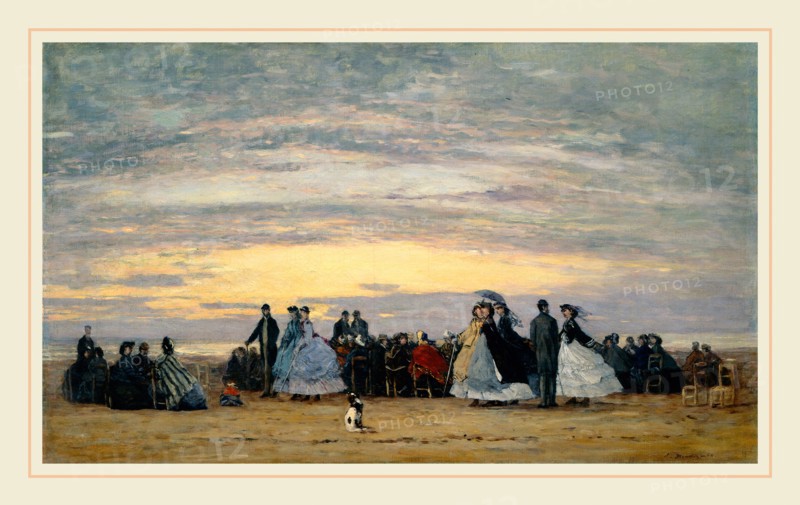 EugÃ¨ne Boudin, French (1824-1898), The Beach at Villerville, 1864, oil on canvas