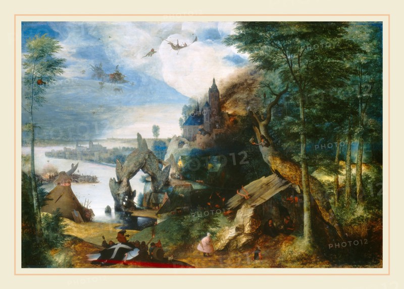 Follower of Pieter Bruegel the Elder, The Temptation of Saint Anthony, c. 1550-1575, oil on panel