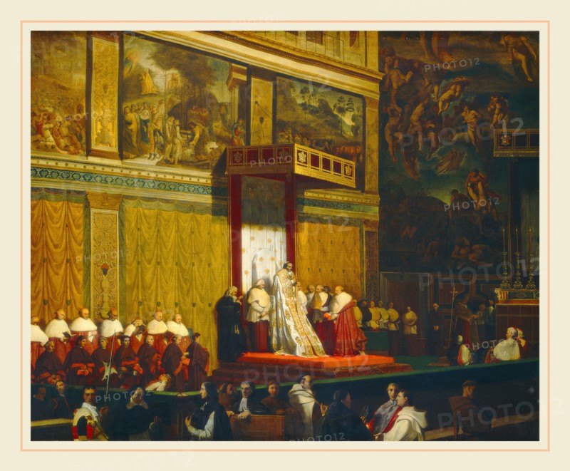 Jean-Auguste-Dominique Ingres, Pope Pius VII in the Sistine Chapel, French, 1780-1867, 1814, oil on canvas