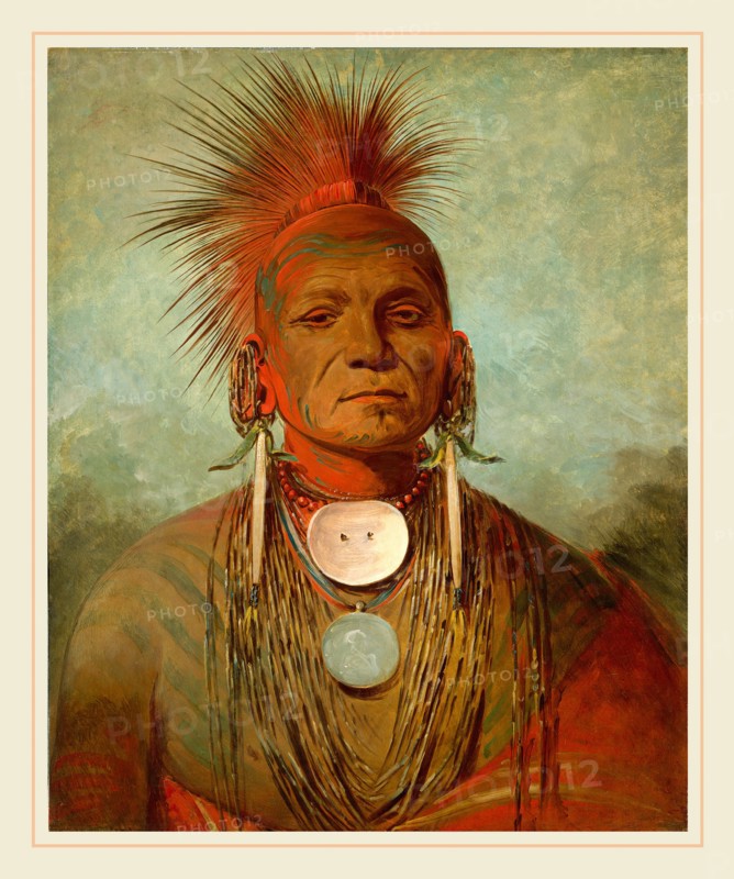 George Catlin, See-non-ty-a, an Iowa Medicine Man, American, 1796-1872, 1844-1845, oil on canvas