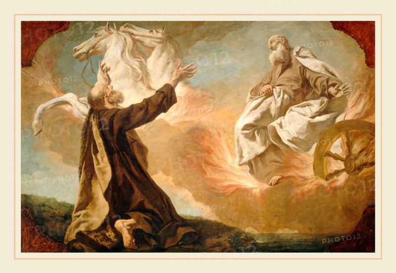 Giuseppe Angeli, Italian (1712-1798), Elijah Taken Up in a Chariot of Fire, c. 1740-1755, oil on canvas