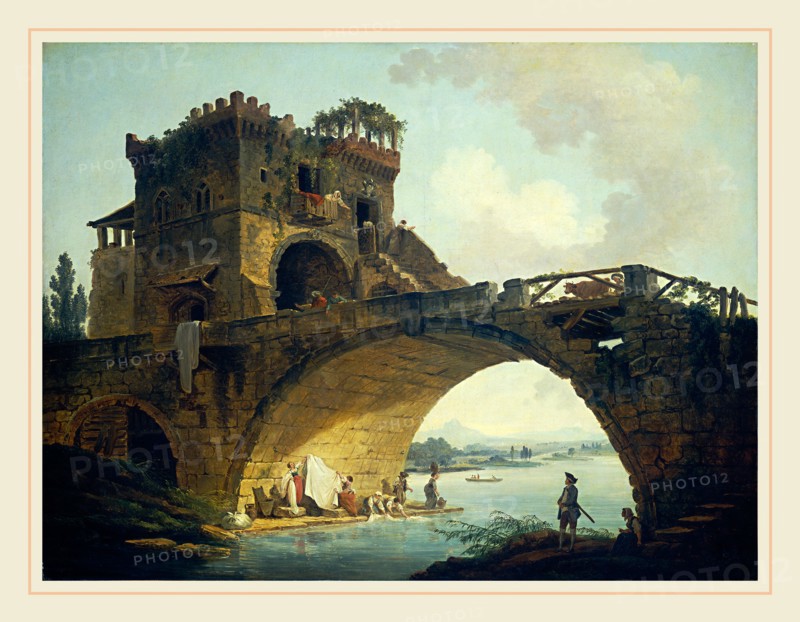 Hubert Robert, The Ponte Salario, French, 1733-1808, c. 1775, oil on canvas