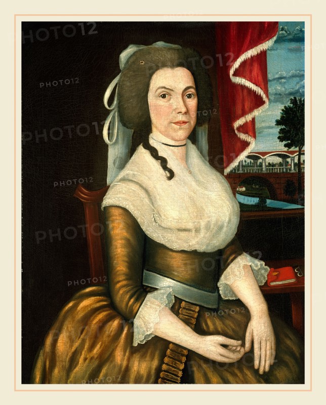The Denison Limner (Probably Joseph Steward), Mrs. Elizabeth Noyes Denison, American, active c. 1790, c. 1790, oil on canvas