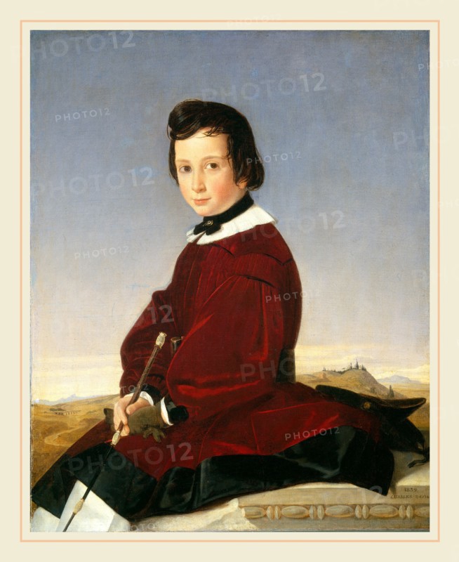 Charles David, French (1797-1869), Portrait of a Young Horsewoman, 1839, oil on canvas