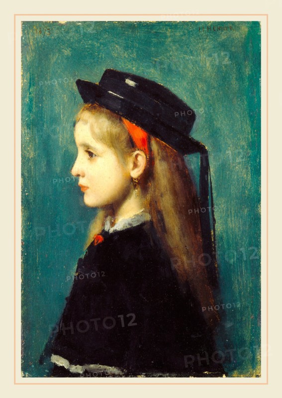 Jean-Jacques Henner, Alsatian Girl, French, 1829-1905, 1873, oil on wood