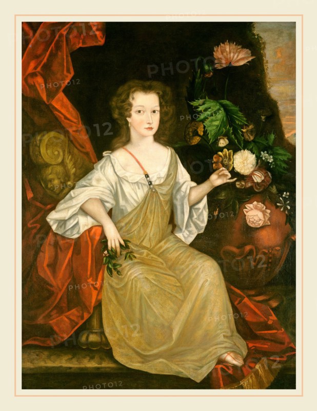 American 18th Century, Young Woman with a Butterfly, c. 1710, oil on canvas