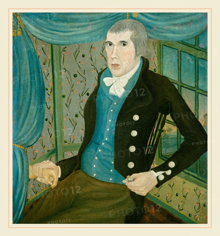 American 18th Century, Dr. Philemon Tracy, c. 1790, oil on paper on board on canvas