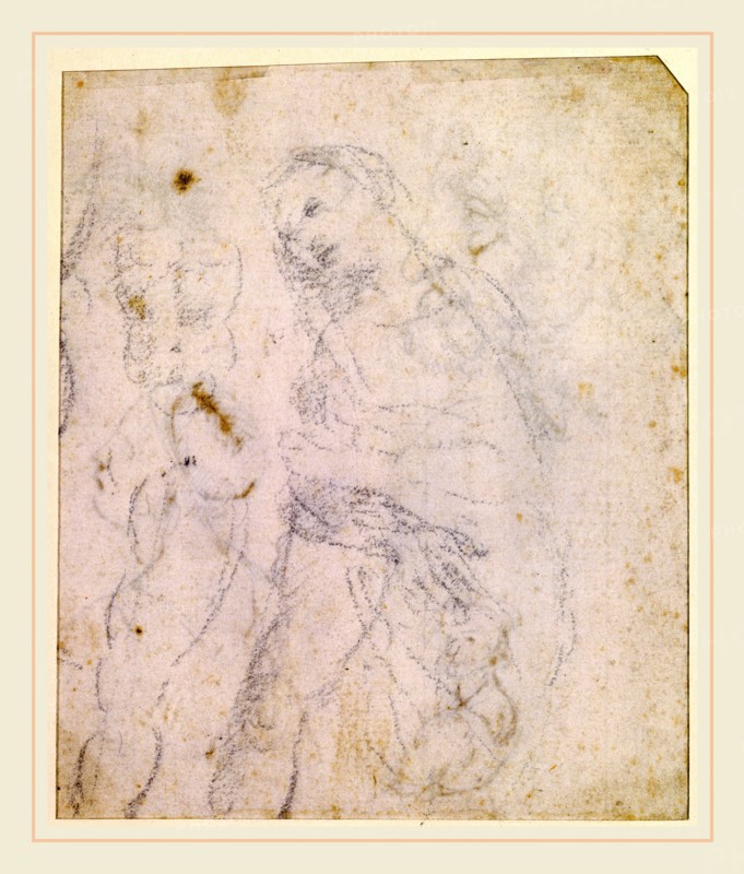 Leonardo da Vinci, Italian (1452-1519), Study of a Madonna [verso], probably 1470-1480, black chalk on laid paper