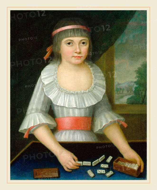 American 18th Century, The Domino Girl, c. 1790, oil on canvas