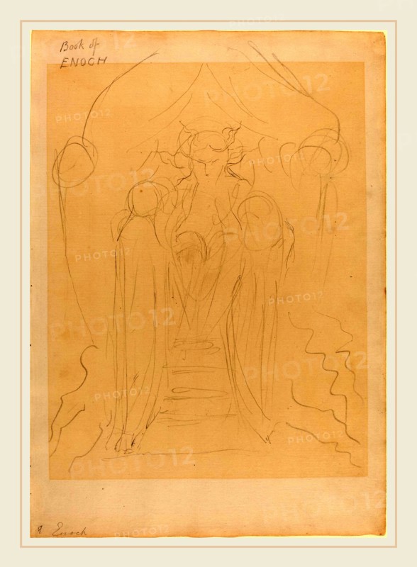 William Blake, British (1757-1827), Enoch before the Great Glory, c. 1824-1827, graphite on laid paper