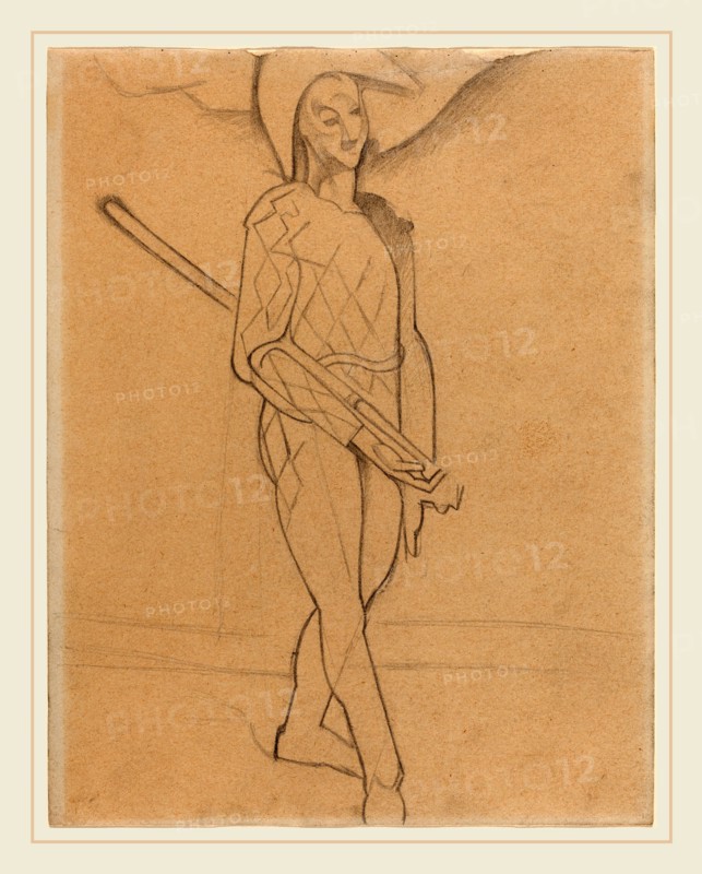 Juan Gris after Paul Cézanne, Harlequin, Spanish, 1887-1927, 1916, graphite on wove paper