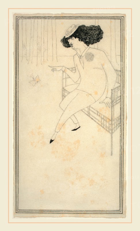 Aubrey Beardsley, British (1872-1898), Caricature of J.M. Whistler, pen and black ink on wove paper