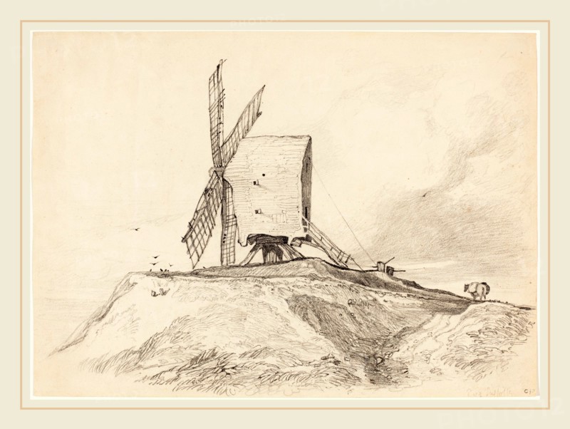 Attributed to John Sell Cotman, British (1782-1842), Eye Mill in Suffolk, graphite on wove paper