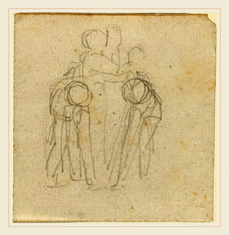 John Flaxman, British (1755-1826), Group of Figures, graphite