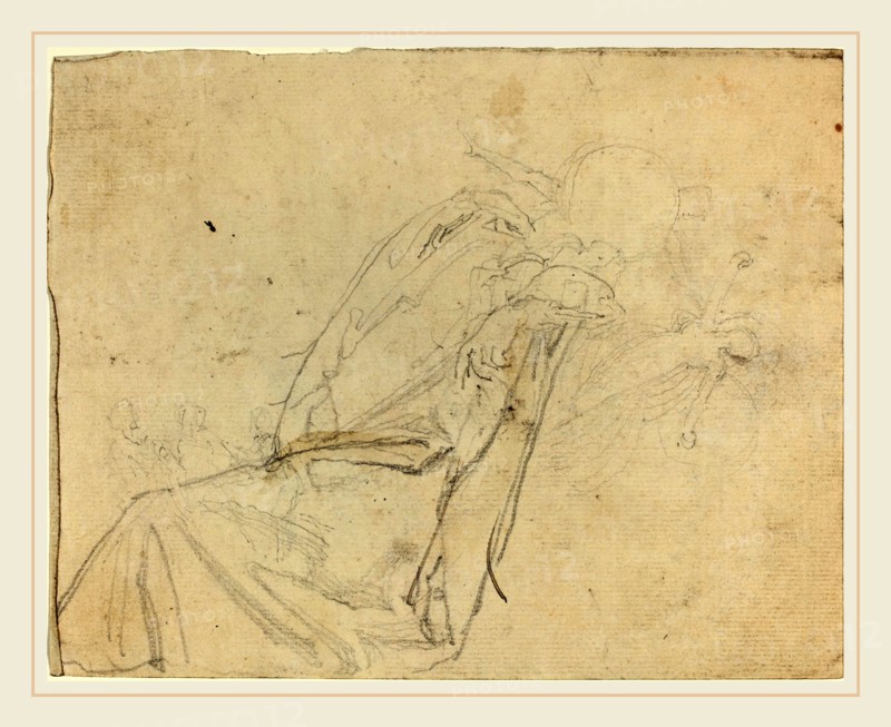 John Flaxman, British (1755-1826), Sheet of Studies [recto and verso], graphite