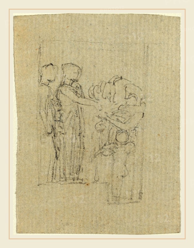 John Flaxman, British (1755-1826), Group of Figures, graphite