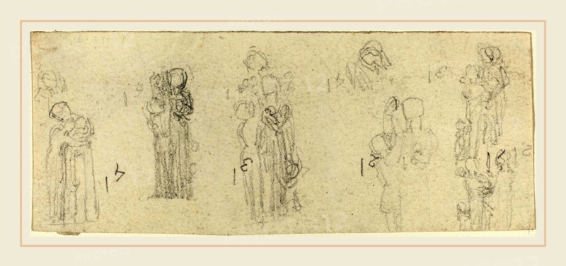 John Flaxman, British (1755-1826), Sheet of Studies [recto and verso], graphite