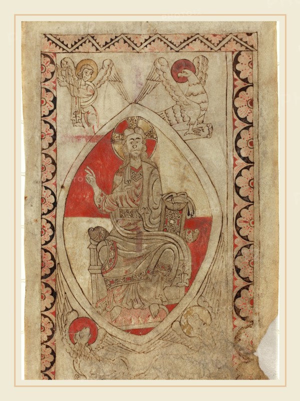 French 12th Century, Christ in Majesty [recto], early 12th century, miniature on vellum