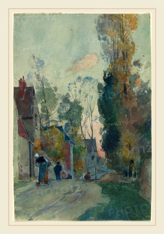 Auguste LepÃ¨re, French (1849-1918), Rue de Jouy le Comte, probably 1880, watercolor