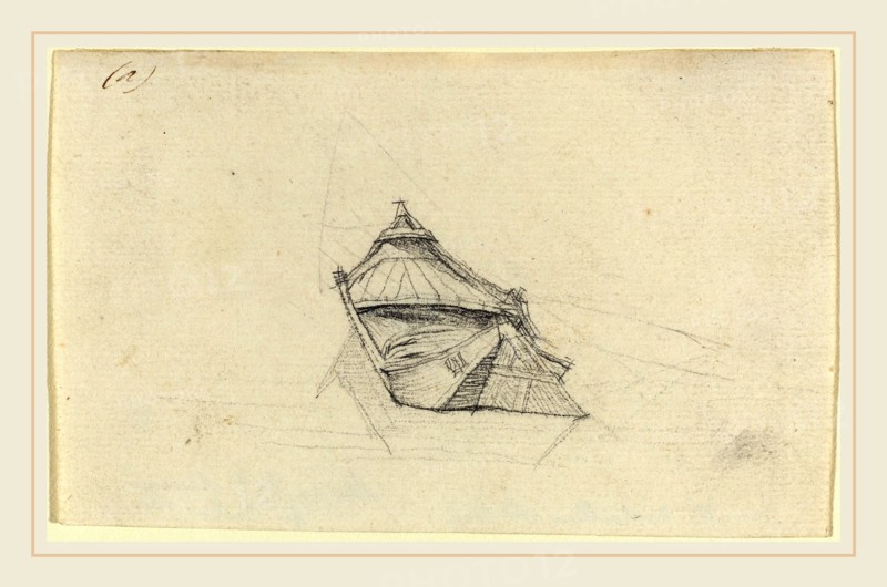 Charles Meryon, French (1821-1868), Seine Boat for "Le Pont-au-Change", probably c. 1854, graphite on laid paper