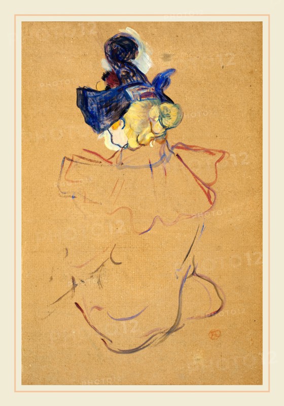 Henri de Toulouse-Lautrec, French (1864-1901), Seated Woman from Behind-Study for "Au Moulin Rouge", 1892, oil on cardboard