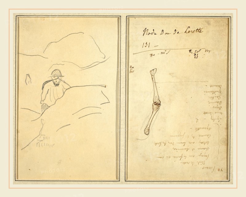Paul Gauguin, French (1848-1903), Breton Boy in a Landscape; Study of an Arm [verso], 1884-1888, pen and brown ink and graphite on wove paper