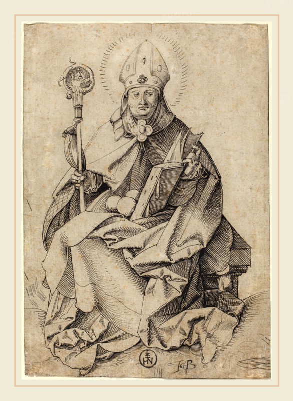 Sebald Beham, German (1500-1550), Saint Nicholas, pen and black ink
