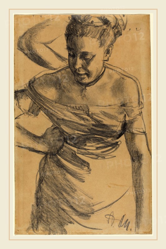 Adolph Menzel, German (1815-1905), Study of a Woman, c. 1875-1890, graphite with stump