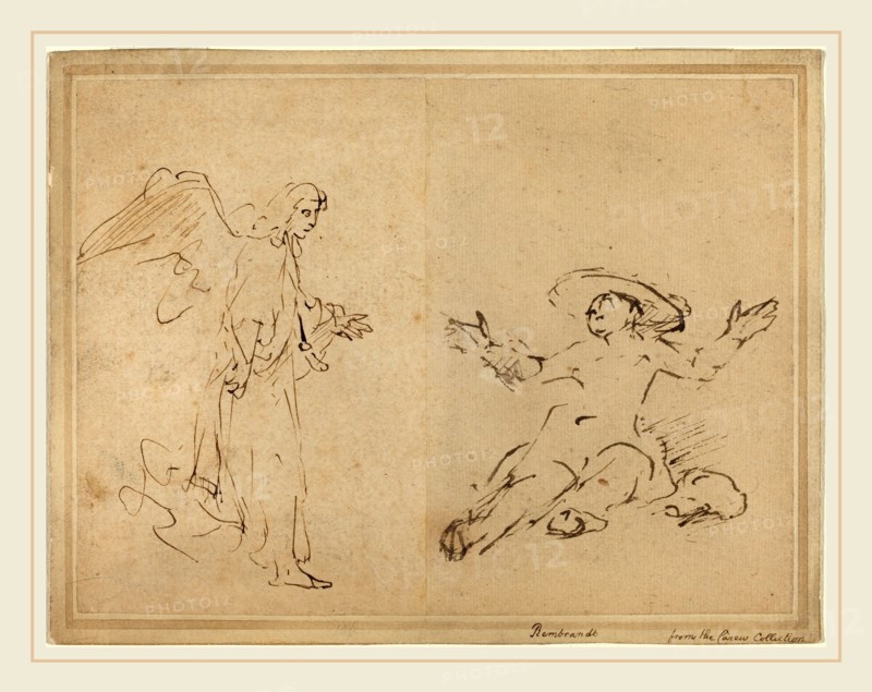 Rembrandt van Rijn, Dutch (1606-1669), Hagar Seated at the Fountain, 1654-1655, pen and brown ink