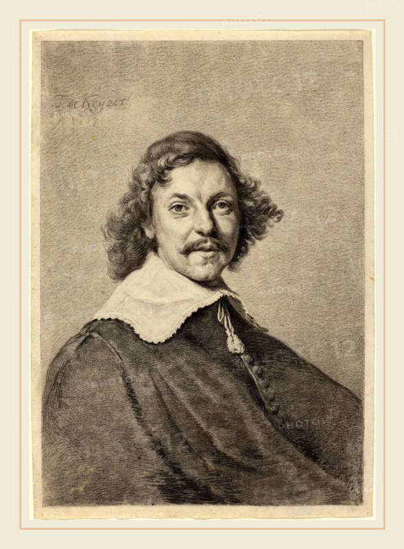 Thomas de Keyser, Dutch (1596-1597-1667), Portrait of a Man, 1657, black chalk on vellum