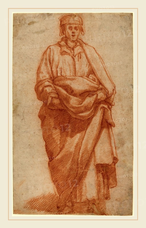 Jacopo Chimenti, Italian (c. 1554-1610), Standing Man, red chalk on laid paper