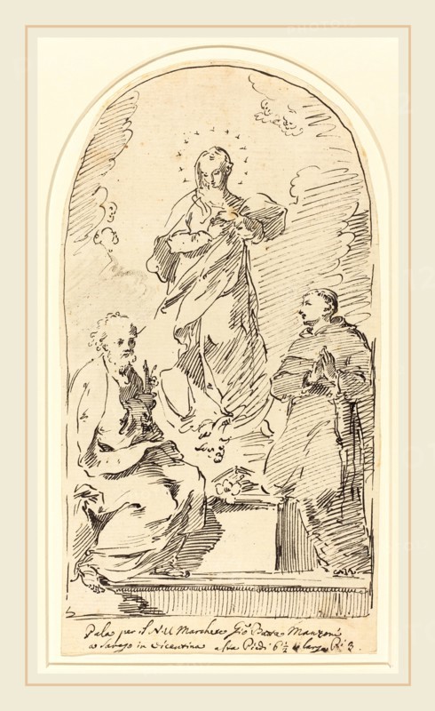 Pietro Antonio Novelli, Italian (1729-1804), The Immaculate Conception, pen and black ink over black chalk on laid paper