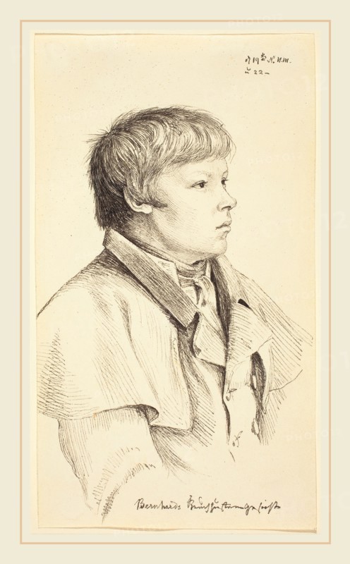 Gerhard Wilhelm von Reutern (Russian, 1794-1865), Bernhard's Whooping Cough Face, pen and gray ink on wove paper