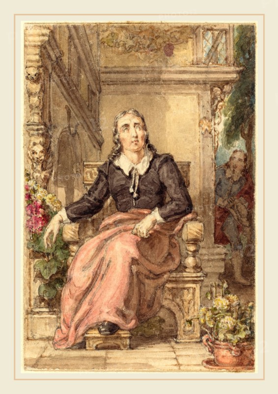 Thomas Stothard, British (1755-1834), The Blind Milton, watercolor with pen and black ink over graphite on wove paper