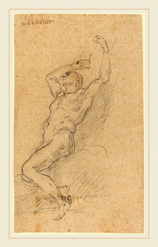 Francesco Solimena, Italian (1657-1747), Marsyas, black chalk on laid paper