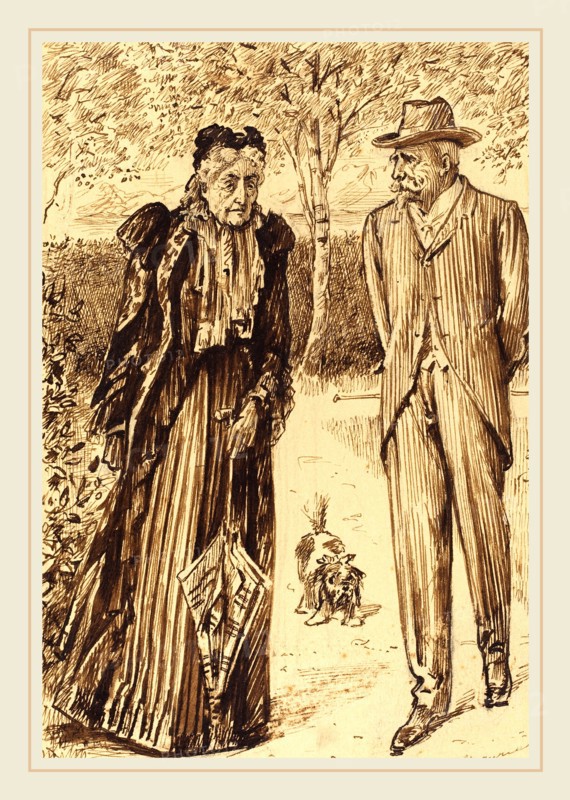 George Du Maurier, British (1834-1896), "The Woman That Was", pen and brown ink with brown wash over graphite on wove paper