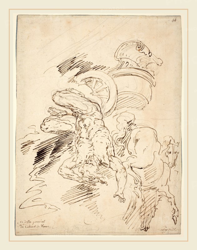 Raymond Lafage, French (1656-1684), The Fall of Phaeton, pen and brown ink over graphite on laid paper