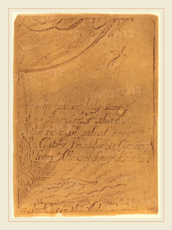 William Blake, British (1757-1827), Restrike from fragment of cancelled plate for"A Prophecy", 1793, relief etching--restrike