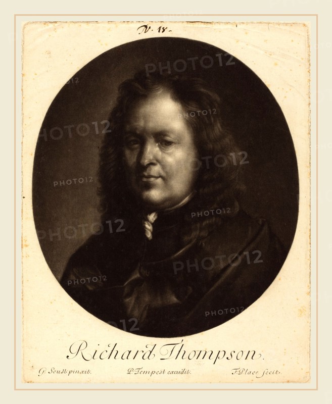 Francis Place after Gerard Soest,English, (1647-1728), Richard Tompson, c. 1680, mezzotint on laid paper
