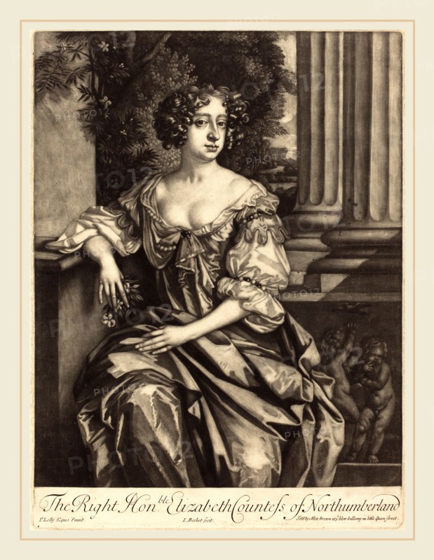 Isaak Beckett after Sir Peter Lely,English, (1653-1715 or 1719), The Right Honorable Elizabeth Countess of Northumberland, c.1695, mezzotint on laid paper