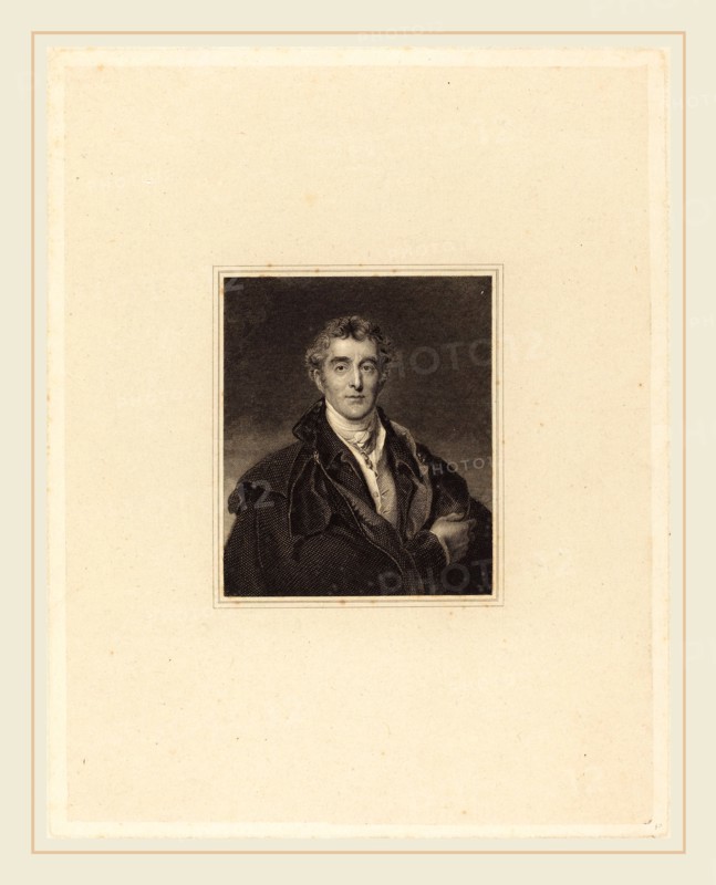 Probably British 18th Century, Portrait of a Gentleman, probably 18th century, etching and engraving on papier colle