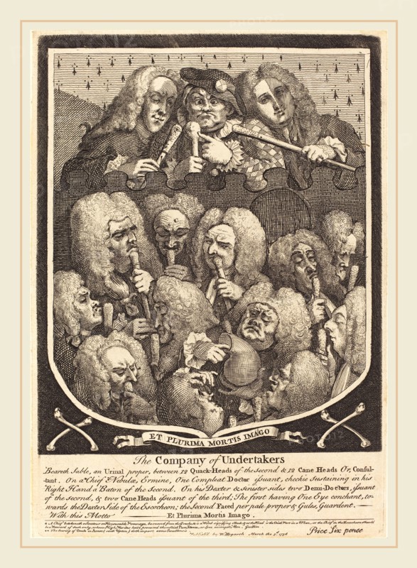 William Hogarth,English, (1697-1764), The Company of Undertakers, 1736-1737, etching and engraving
