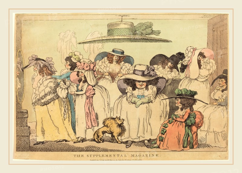 Thomas Rowlandson, British (1756-1827), The Supplemental Magazine, 1786, hand-colored etching