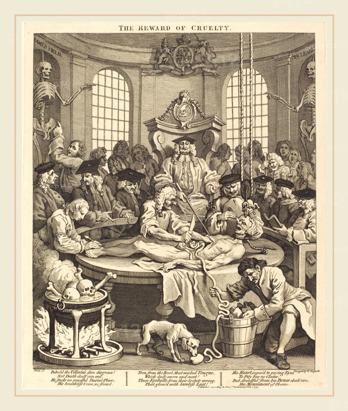 William Hogarth,English, (1697-1764), The Reward of Cruelty, 1751, etching and engraving