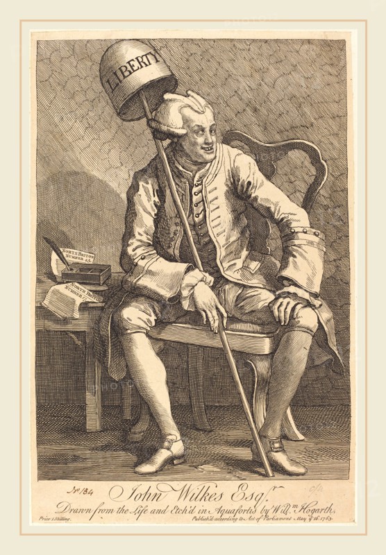 William Hogarth,English, (1697-1764), John Wilkes Esq., 1763, etching